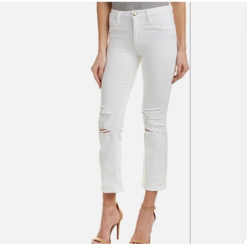 Joe's Jeans Women's Ankle Skinny Denim Jeans High-Rise Distressed White Size 26